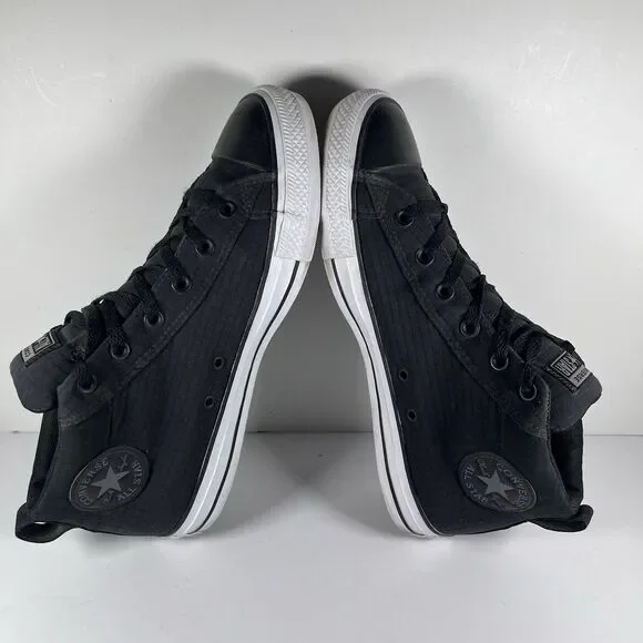 Converse Chuck Taylor All Star Street Mid Black Shoes Sneakers Men's Size 10 - Picture 5 of 8